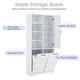 preview thumbnail 46 of 75, GDFStudio - Elijah Tall Bathroom Cabinet with Tilt-Out Laundry Hampers and Adjustable Shelves
