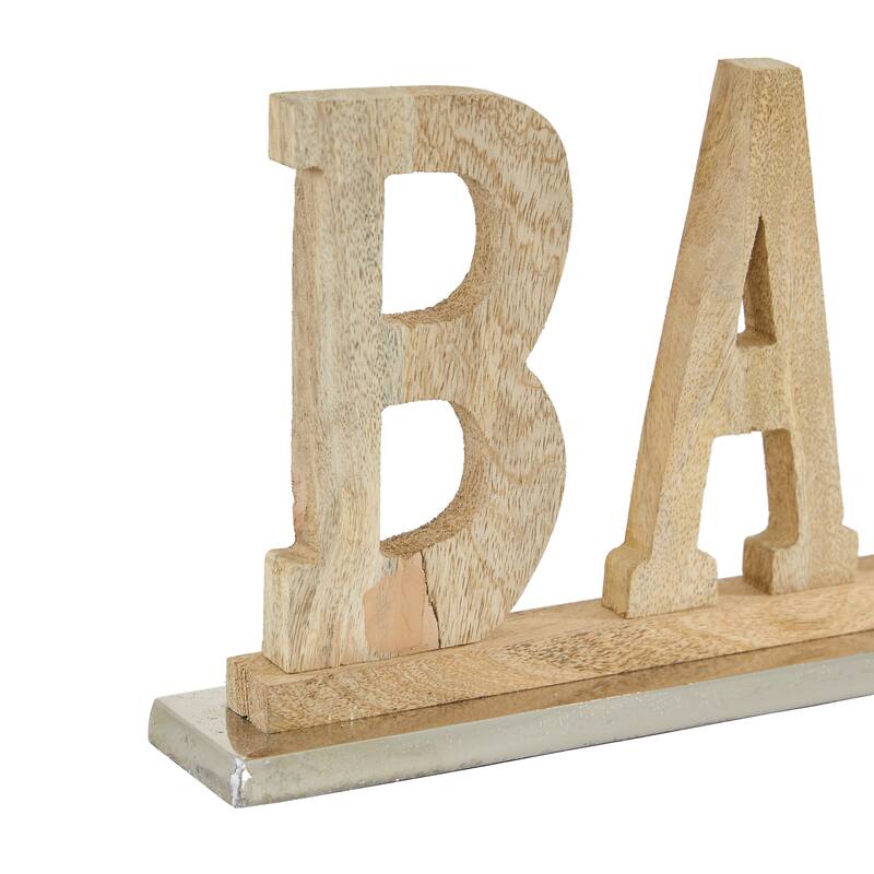 Brown Wood Natural Decorative Sign 8 x 14 x 2 - 14 x 2 x 8