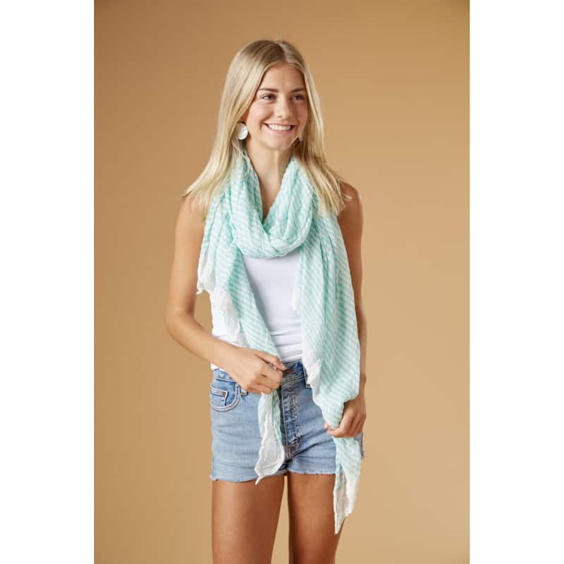 Tiny Stripe Insect Shield Scarf - Turquoise