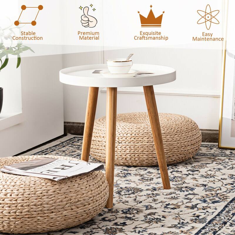 Gymax 2pcs Accent Chairs & End Table Set Armless Velvet Sofa & Round - See Details