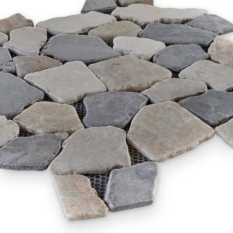 Full Eclectic 18 in. x 18 in. Marble Tumbled Wall and Floor Tile