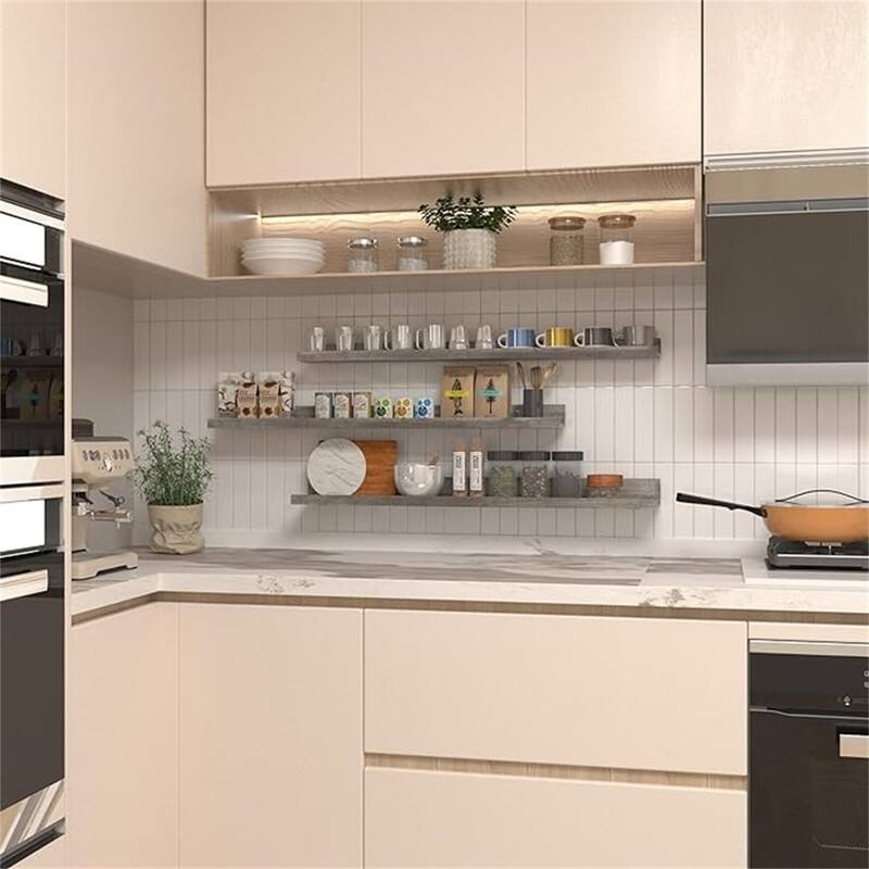 36 Inch Large Floating Shelves for Wall Set of 3 - 2.67"D x 35.82"W x 5.51"H