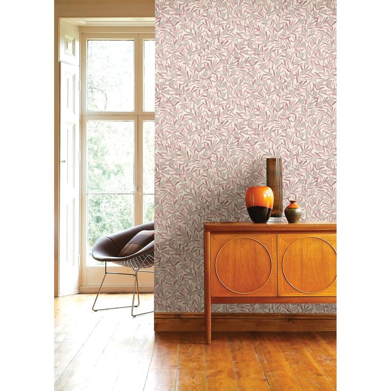 A-Street Prints Zulma Pink Decorative Botanical Wallpaper