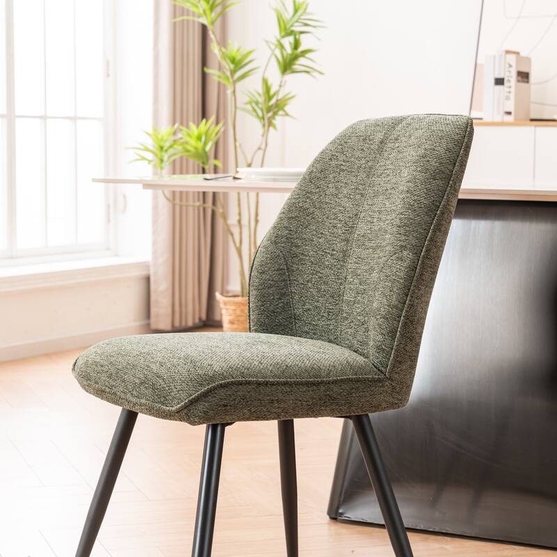 Set of 2 Modern Dining Chairs, Armless Upholstered Side Chairs