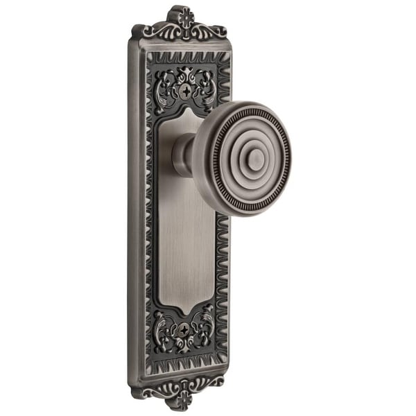 Grandeur WINSOL_DD_NA Windsor Solid Brass Rose Dummy Door Knob Set with Soleil Knob
