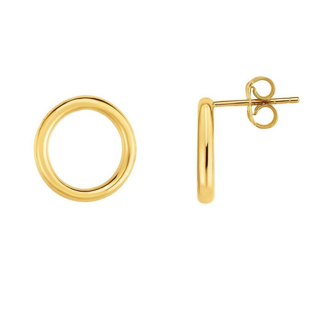 Curata 14k Yellow Gold 2x13mm Shiny Earrings With Push Back Clasp