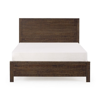 HomeRoots Dark Brown Solid Wood Queen Bed Frame - Bed Bath & Beyond ...
