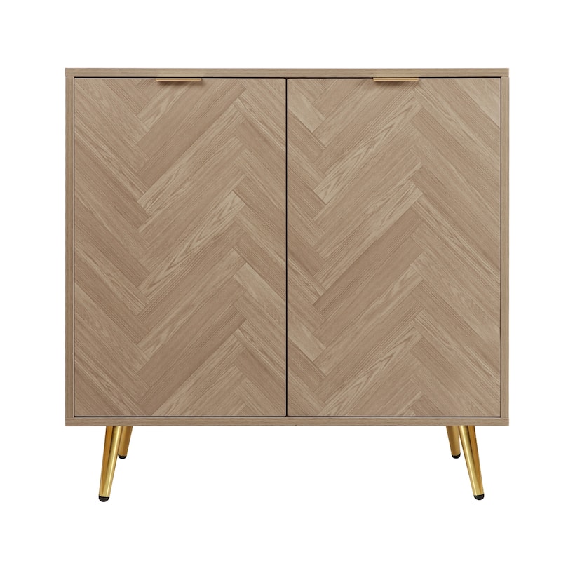 Anmytek Modern Wood 2-Door Buffet Sideboard Kitchen Accent Cabinet with Adjustable Shelf - 30.8" W x 15.7" D x 30.5" H