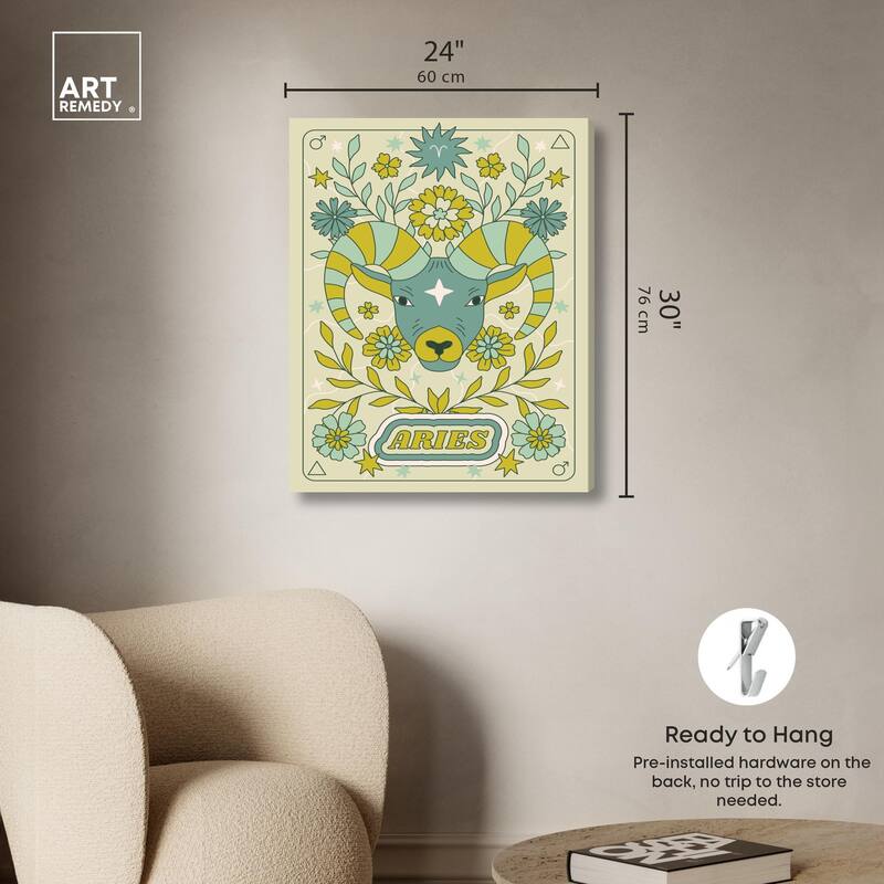 Aries Stars Card Canvas by Art Remedy, Gallery Wrapped