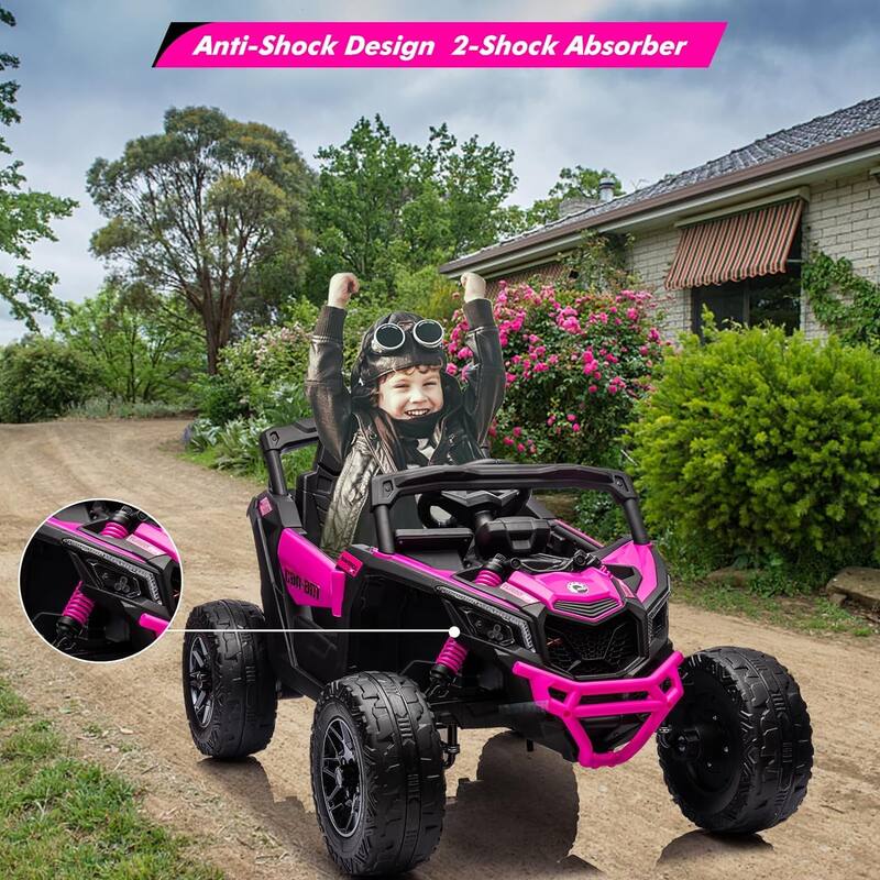 12V Ride on UTV Car, Licensed Can-Am Electric Off-Road Car, Ride on Truck Car for Kids