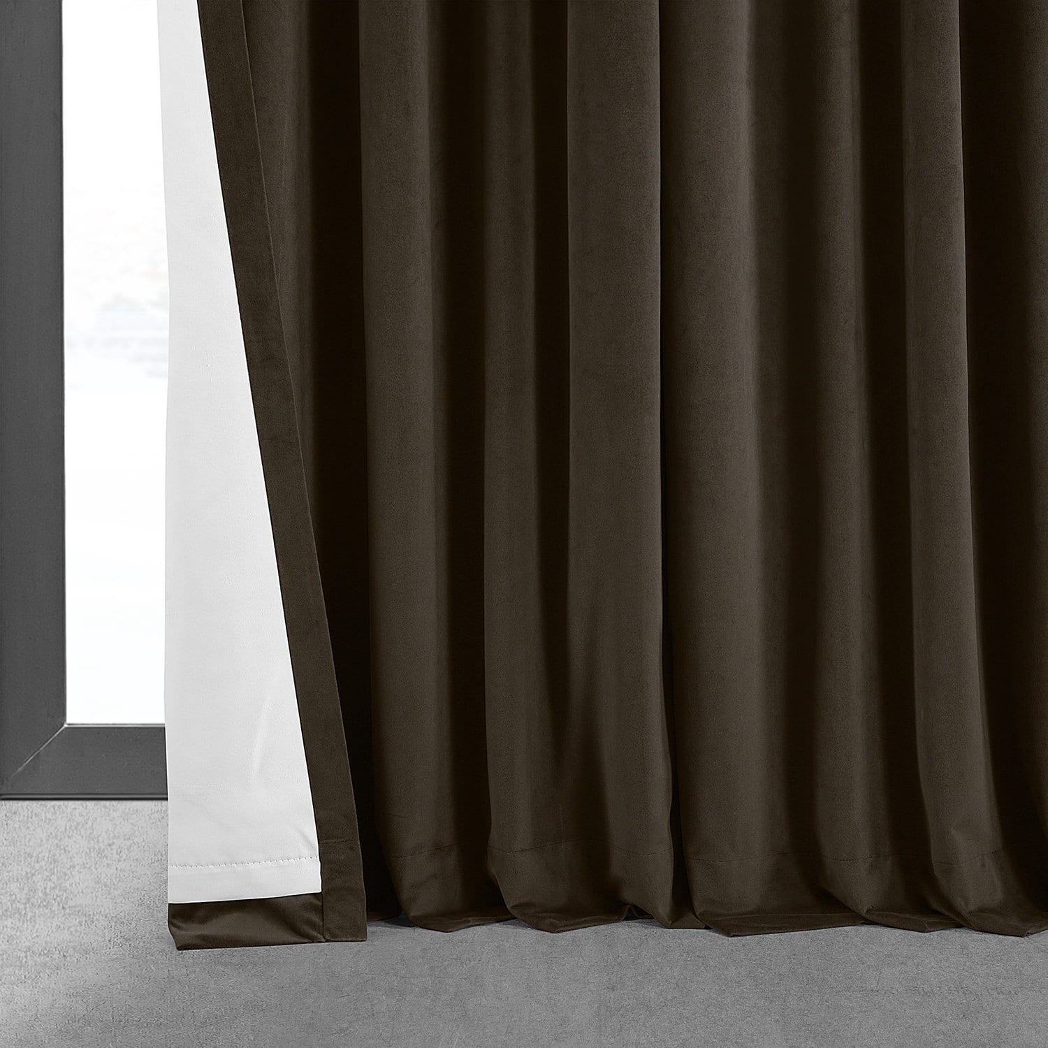 Exclusive Fabrics Signature Extra Wide Java Velvet Blackout Curtain (1