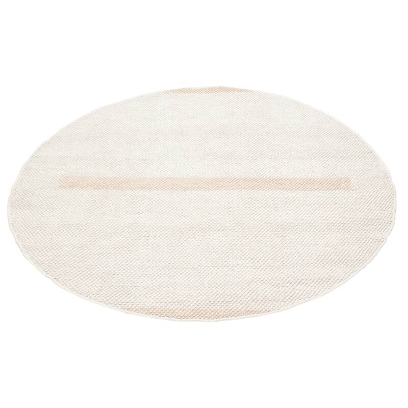 ECARPETGALLERY Braid weave Sienna Cream Wool Rug - 5'10 x 5'10