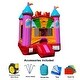 preview thumbnail 2 of 1, Jingo Jump 10'X10' Pink Marble Castle - 10′ L x 10′ W x 13′ H