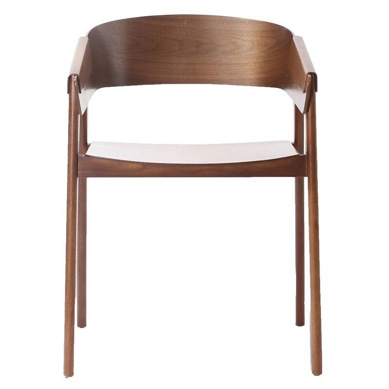 Mid-Century Modern Solid Wood & Oak Veneer Dining Chair, Set of 2