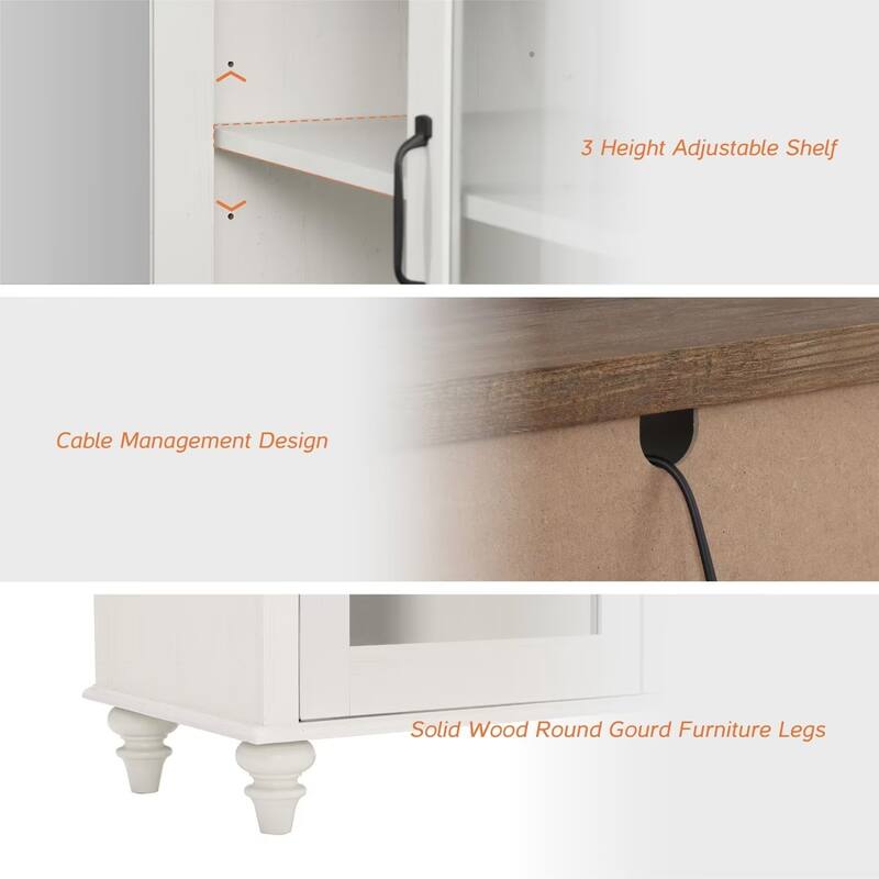 Kitchen Buffet Cabinet with Storage, 2-in-1 Sideboard Cupboard Dresser - 68 Inch