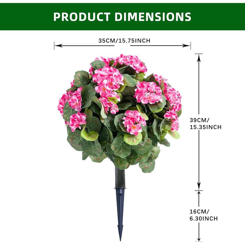 21.6" Artificial Topiary Flower with Ground Spike Set of 2,Artificial Topiary Ball Trees with Silk Flowers