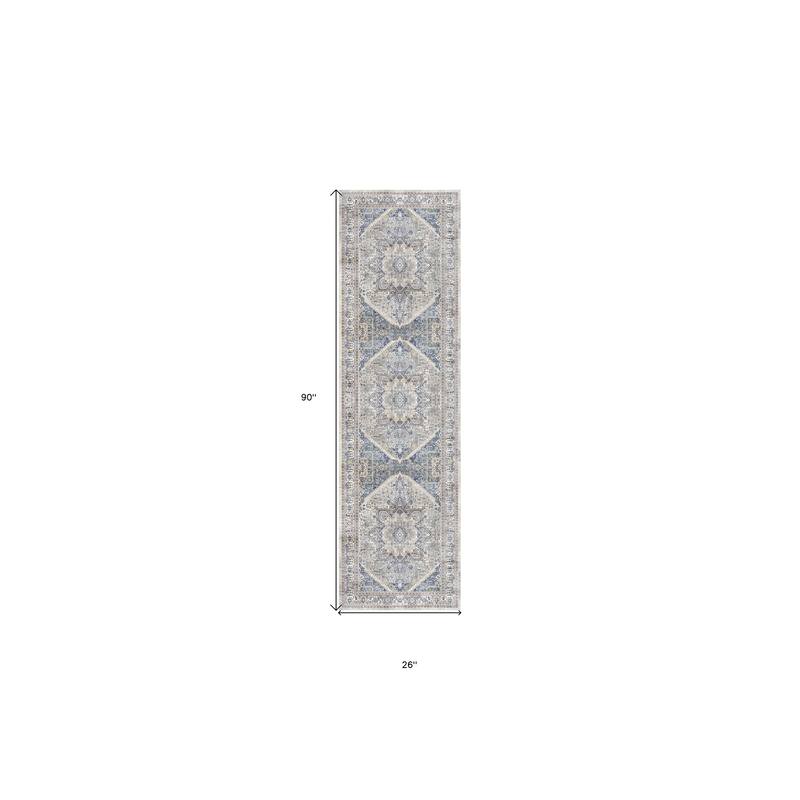 Lele Power Loomed Distressed Abstract Floral Traditional Non Skid Stain Resistant Low Pile Area Rug By HomeRoots
