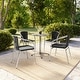 preview thumbnail 11 of 32, 4 Pack Aluminum and Rattan Commercial Indoor-Outdoor Restaurant Stack Chair Aluminum and Black