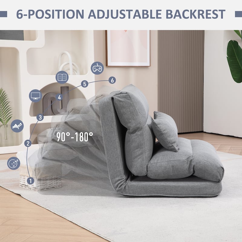 Modern 27.6" Folding Upholstered Chaise Lounges Chair with Pillow for Living Room