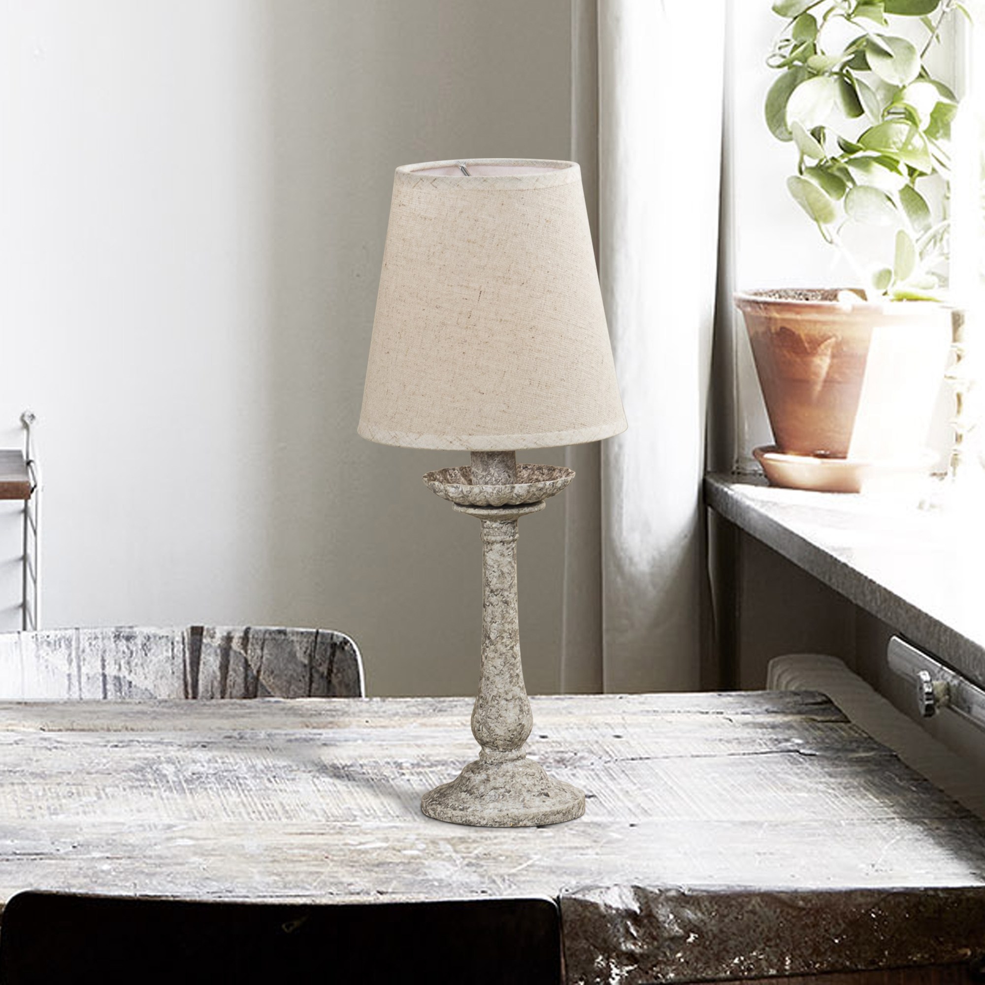 Adesso distressed gray vintage deals farmhouse table lamp