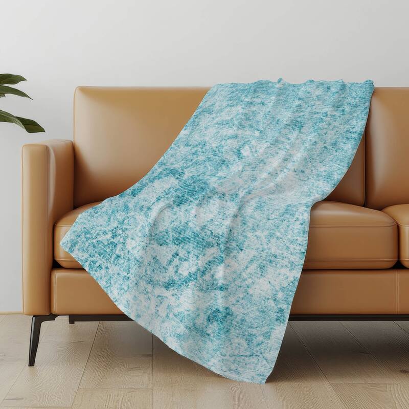 Premium Machine Washable Abstract Sherpa Throw Blanket
