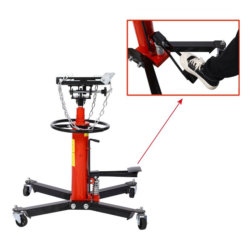 Transmission Jack High Lift 1660 Lbs Telescopic 2 Stage Hydraulic Ram Transmission Floor Jack 360° Swivel Wheel Lifting