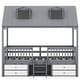 preview thumbnail 8 of 10, Gray Twin Size Wood Bed House with Fence and Roof for Kids, Boys and Girls, Bedroom