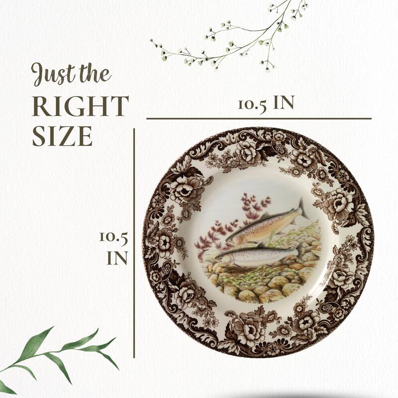 Spode Woodland Fish Motif Salad Plate