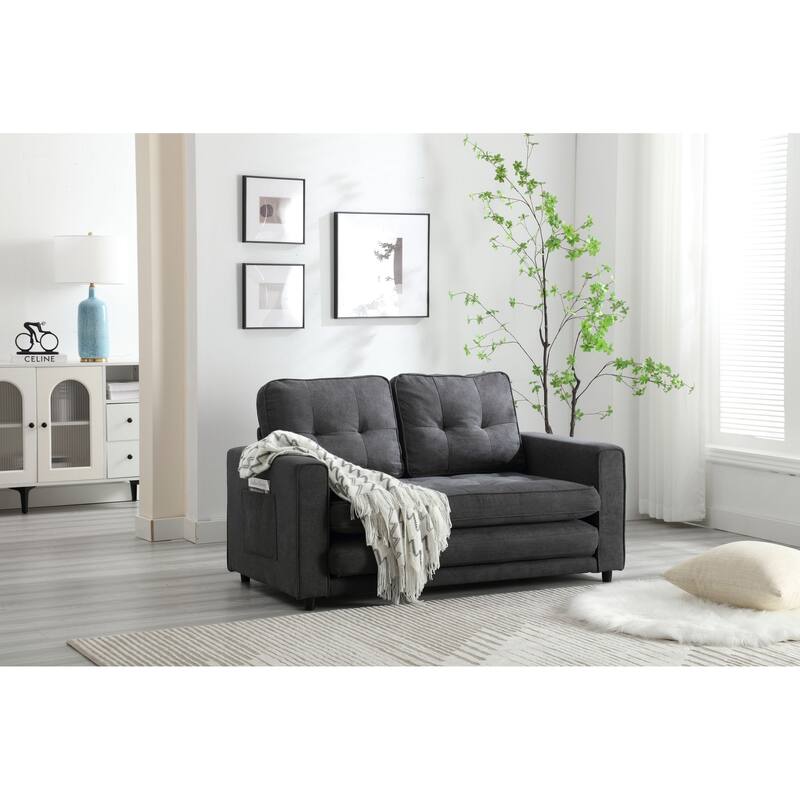 3 Fold Velvet Sofa,Convertible Sleeper Sofabed with Pull Out Couch Bed