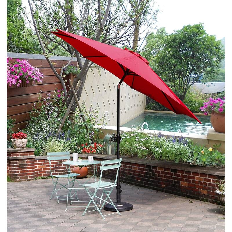 9FT Outdoor Market Patio Umbrella with Push Button Tilt and Crank,Table Umbrella,Swimming Pool Umbrella