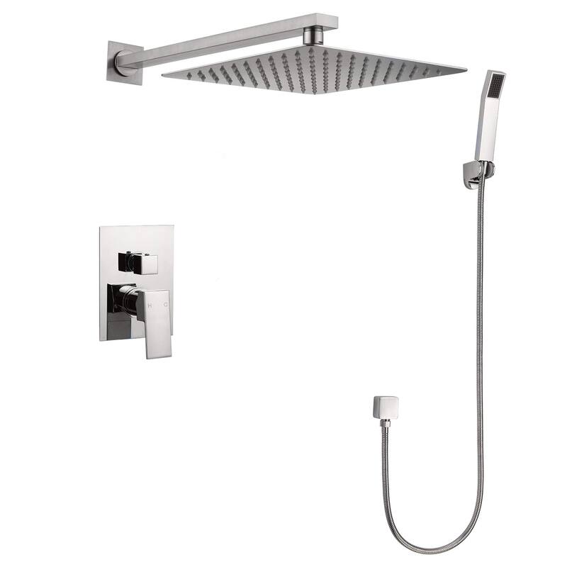 Narmada 2-Function Rain Shower System w/Head Hand shower & rough-in - Brushed Nickel