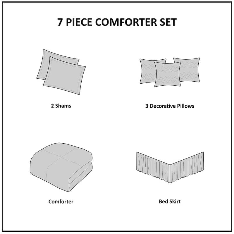 Madison Park Christian 7-piece Geometric Jacquard Comforter Set