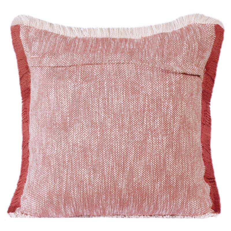 Sevita Two-Tone Cotton Fringe Throw Pillow