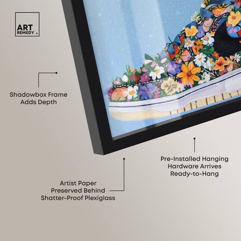 Blooming Floral Sneaker Shadowbox by Art Remedy