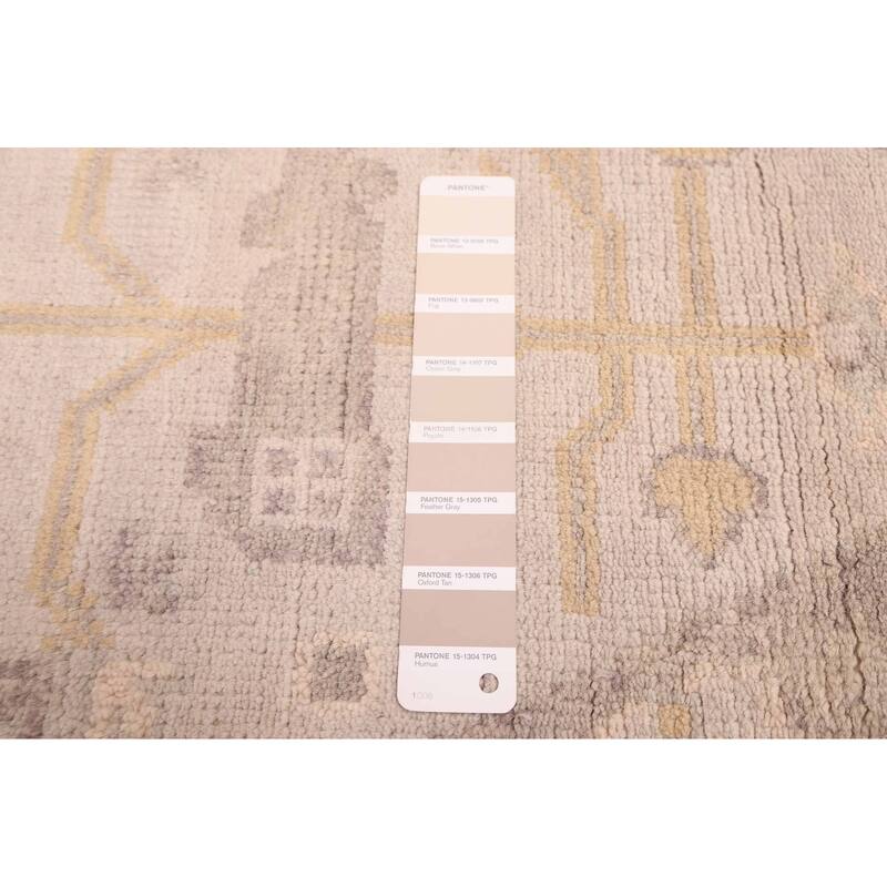ECARPETGALLERY Hand-knotted Royal Oushak Light Grey Wool Rug - 9'1 x 8'9