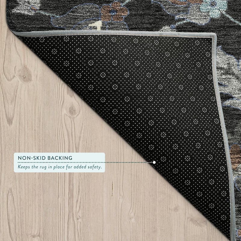 Machine Washable Indoor/ Outdoor Traditional Lanelle Chantille Rug