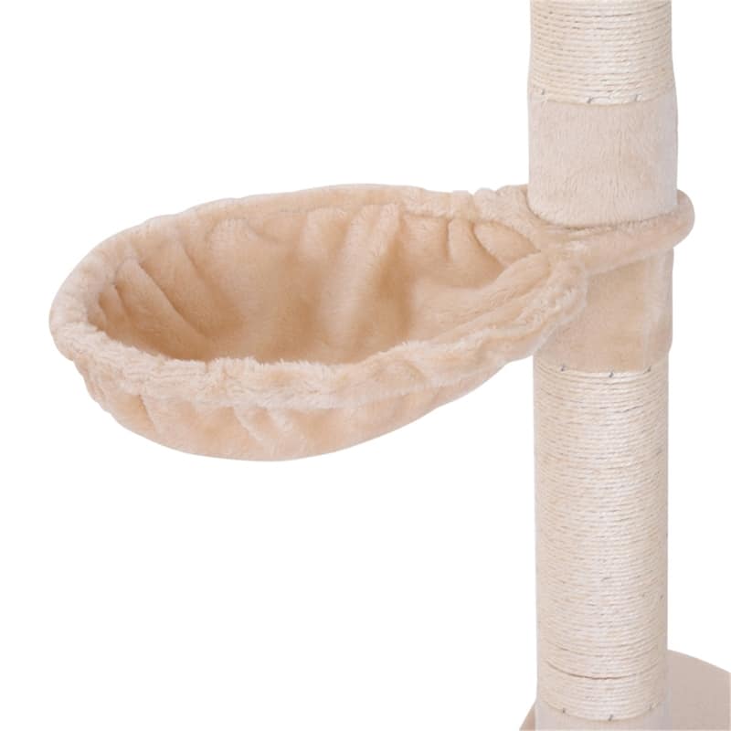 Durable Cat Tree with Plush Covers, Adjustable Height, and Safety Tension Rod - 90.5'' to 102.25