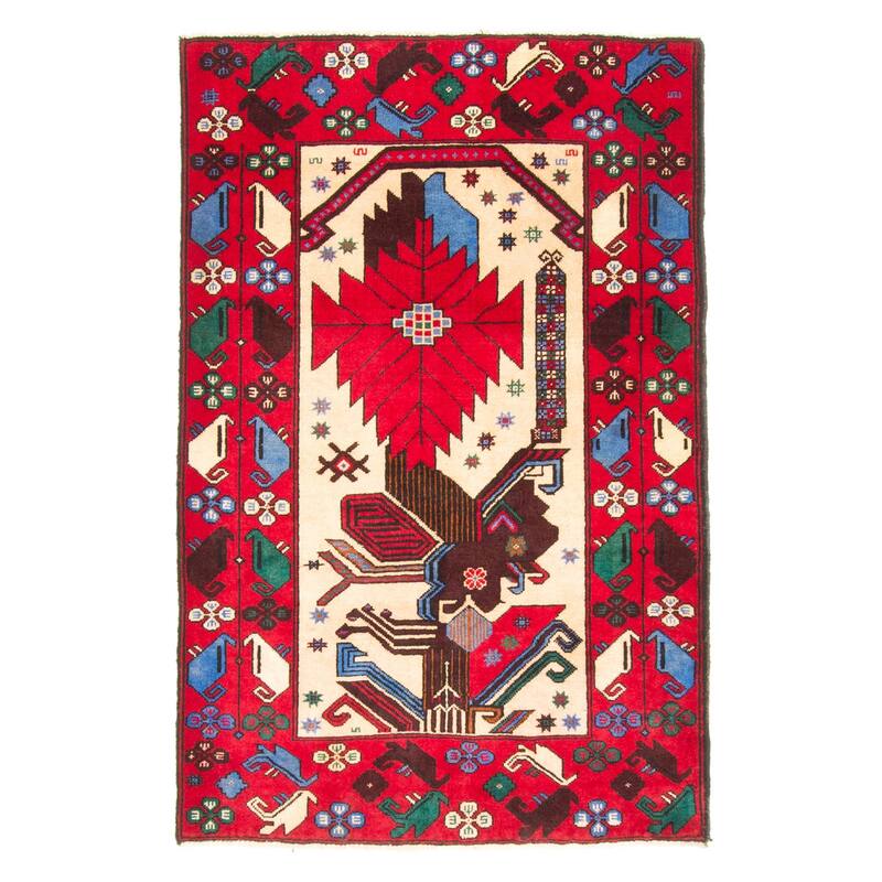 ECARPETGALLERY Hand-knotted Teimani Beige Wool Rug - 2'11 x 4'6