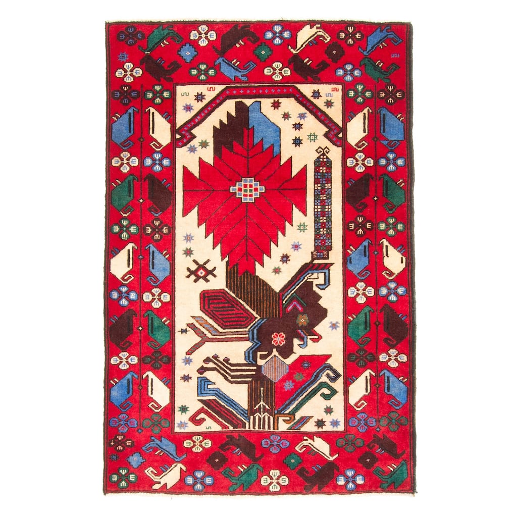 ECARPETGALLERY Hand-knotted Teimani Beige Wool Rug - 2'11 x 4'6