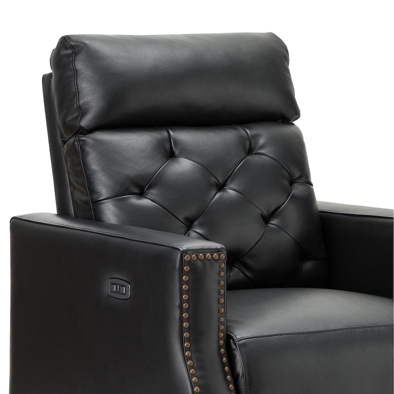 Alina 31.50"Wide Genuine Leather Power Recliner with USB Port, Set of 2