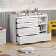 preview thumbnail 3 of 15, Timechee 47.2"W 5 Drawers Wooden Changing Table Dresser