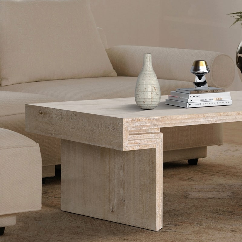 Double-Tier Structure with Rustic Finish Coffee Table
