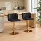 preview thumbnail 17 of 21, Swivel Barstools Adjusatble Seat Height With Gold-plating Base,Classic Velvet Upholstered Bar Stools,Set of 2 Black
