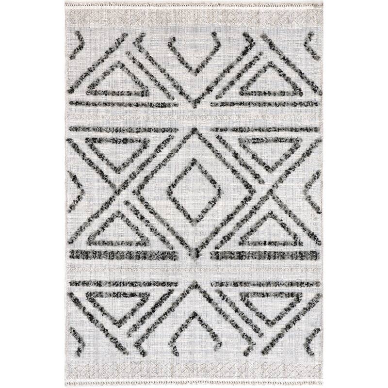 Nuloom Eilene Geometric Diamond Tasseled Area Rug