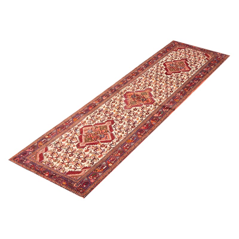 ECARPETGALLERY Hand-knotted Konya Anatolian Cream Wool Rug - 2' 6" x 9' 1"
