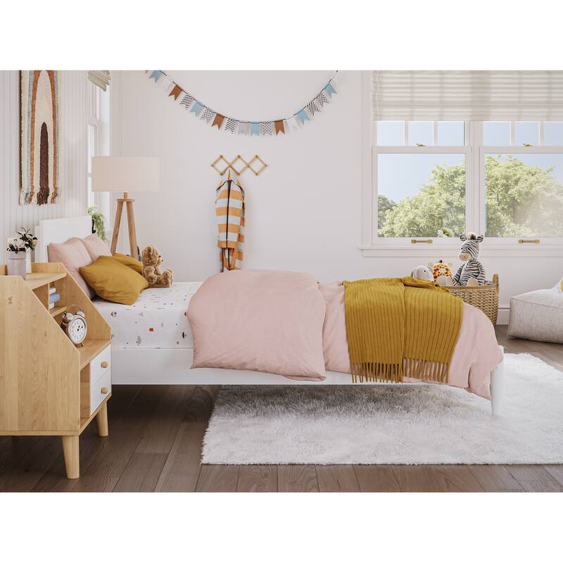 Aria Solid Wood Modern Low Profile Platform Bed