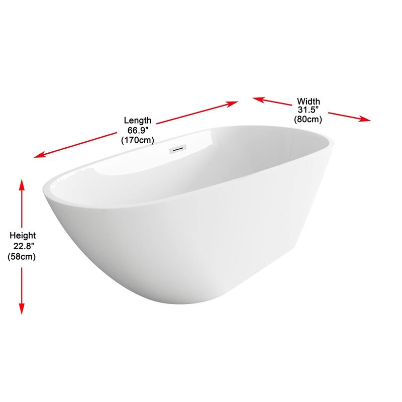 Hillary Bathtub in Glossy White