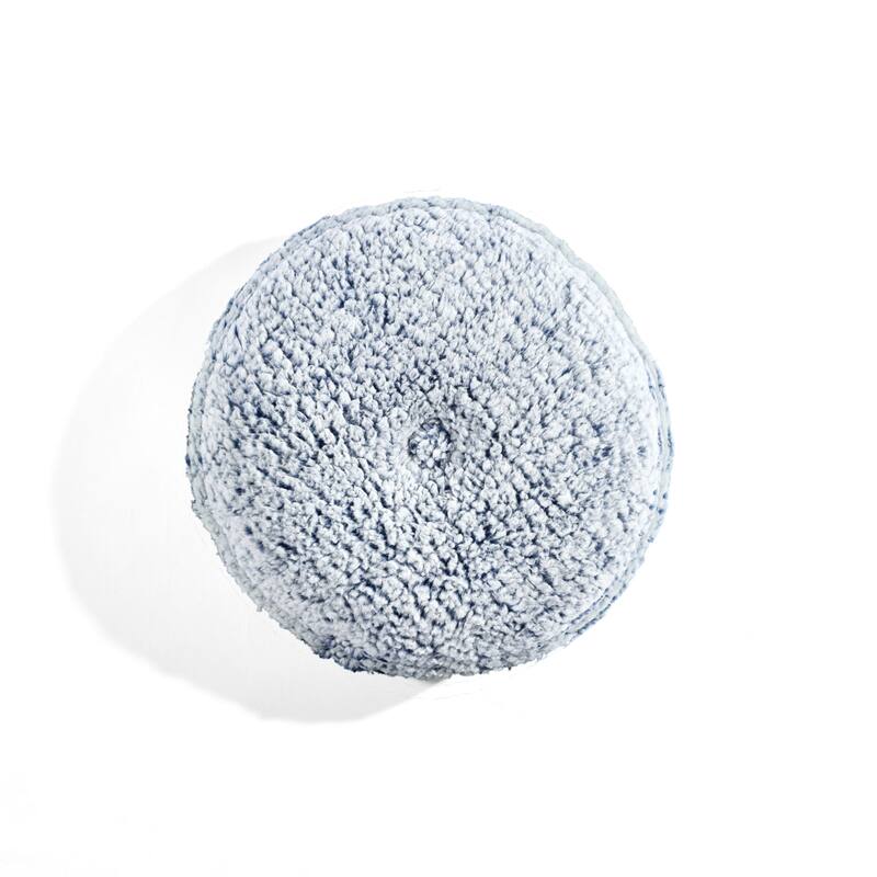 Lush Decor Button Soft Sherpa Round Decorative Pillow - Navy