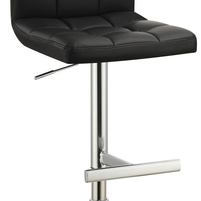 Sophisticated Armless Adjustable Bar Stool, Black ,Set of 2 - 38.5 H x 18.5 W x 19 L Inches