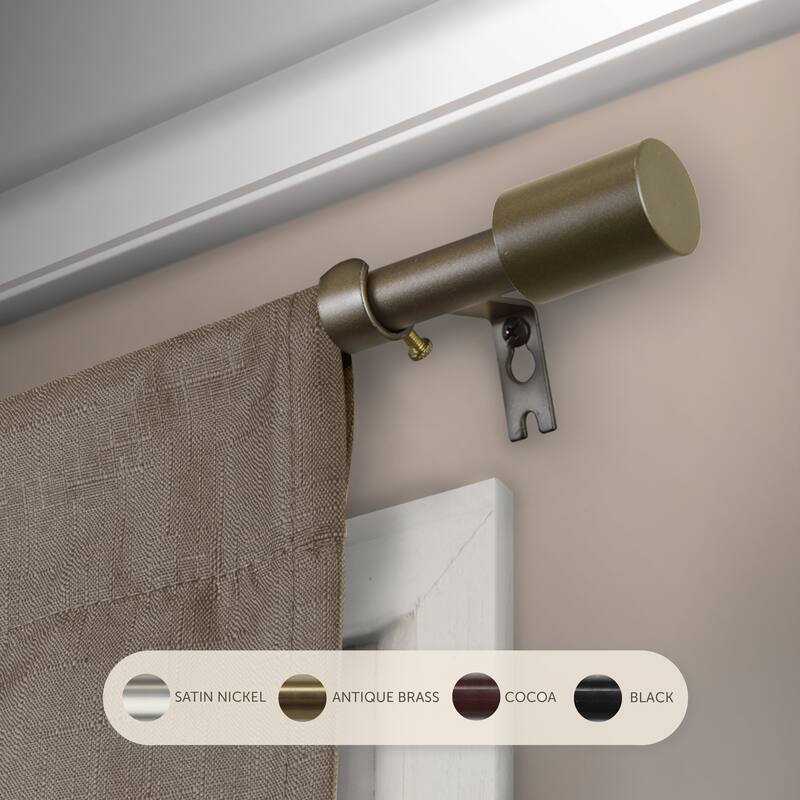 InStyleDesign Angela 5/8-inch Adjustable Single Curtain Rod - 28 to 48 inches - Antique Gold